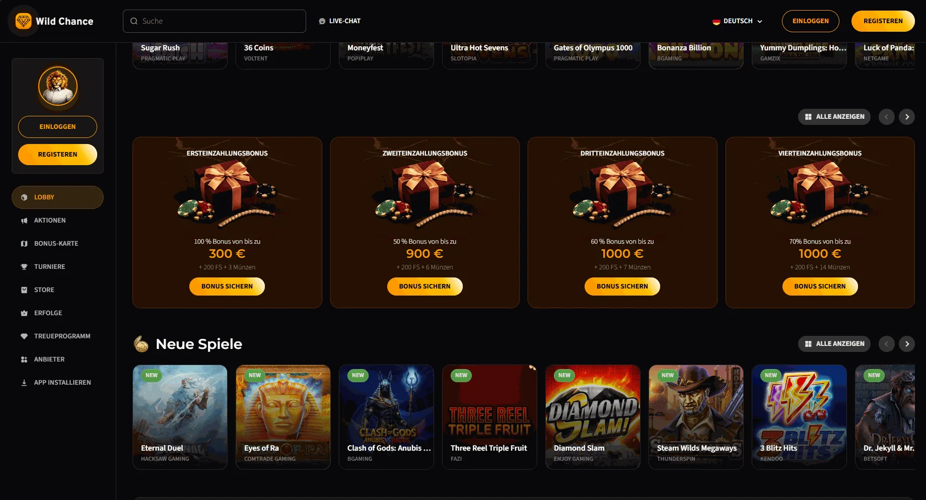 Wild Chance Online Casino Österreich mit EU-Lizenz